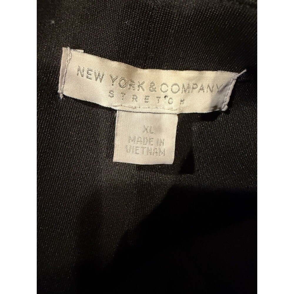 New York & Co. NY&Co. Black Faux-leather Chevron Sheath Dress Size XL - Picture 7 of 9